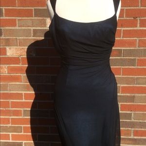 Elie Tahari navy blue silk cocktail dress